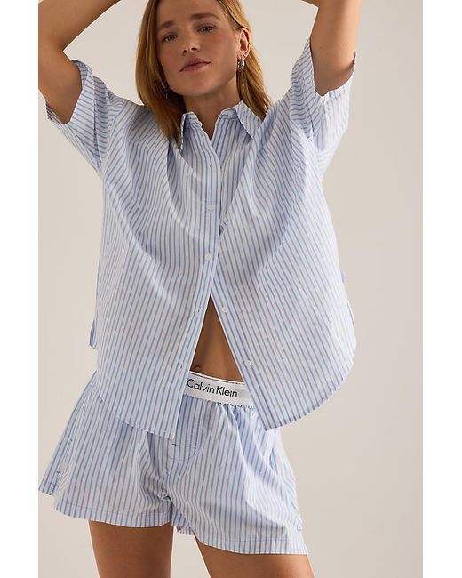 Calvin Klein Blue Relaxed Poplin Shirt