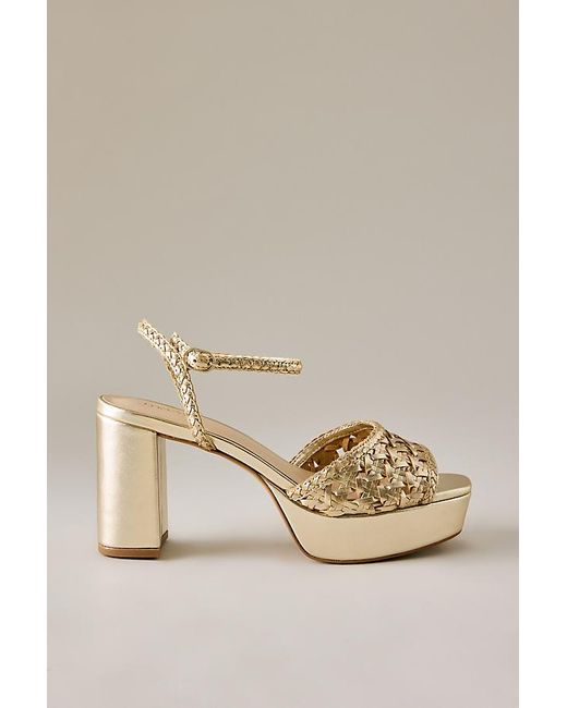 By Anthropologie Natural Woven Platform Heels