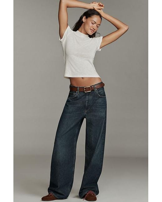 Pilcro White Cyris Cotton Modal Turtleneck T-Shirt
