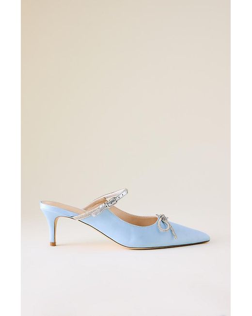 Maeve Blue Bow Kitten-Heel Mules