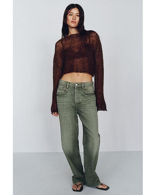 Pilcro Green X-Boyfriend Mid-Rise Relaxed Straight-Leg Jeans