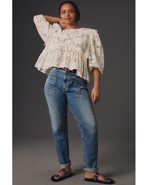 Pilcro Gray The Wanderer Mid-Rise Relaxed-Leg Jeans