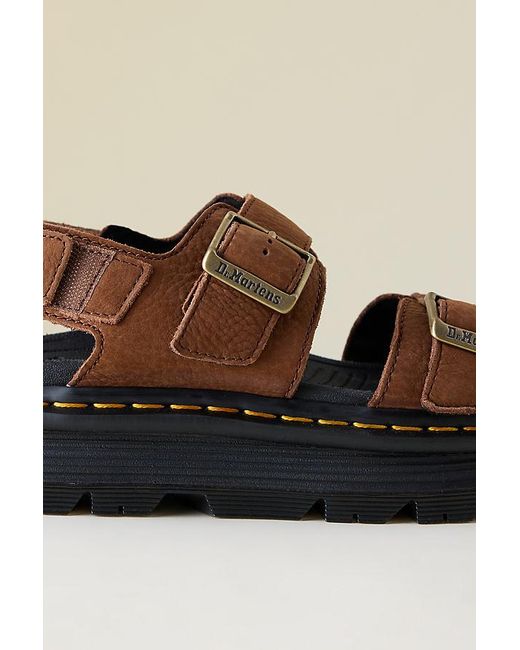 Dr. Martens Brown Zebzag Nubuck Platform Sandals