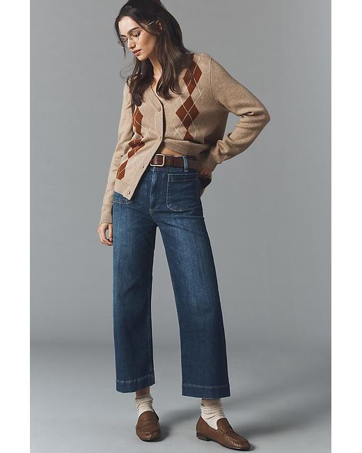 Maeve Blue The Colette Crop Wide-Leg Jeans By