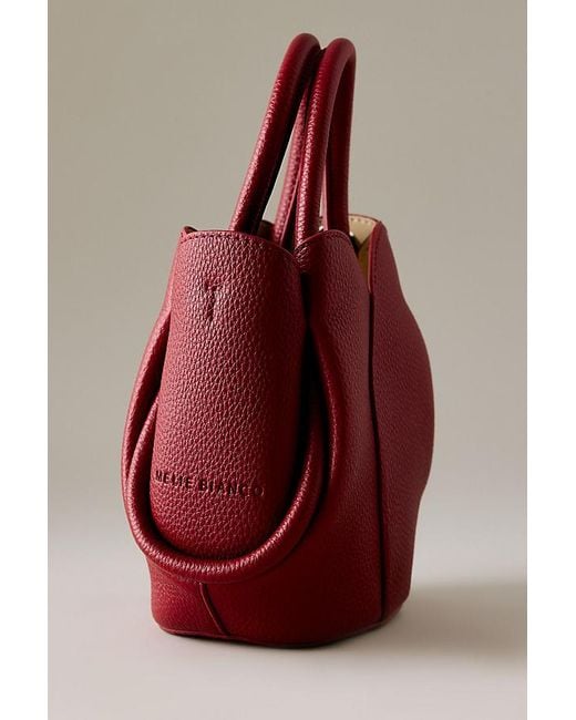 Melie Bianco Red Tulip Top-Handle Crossbody Mini Tote Bag