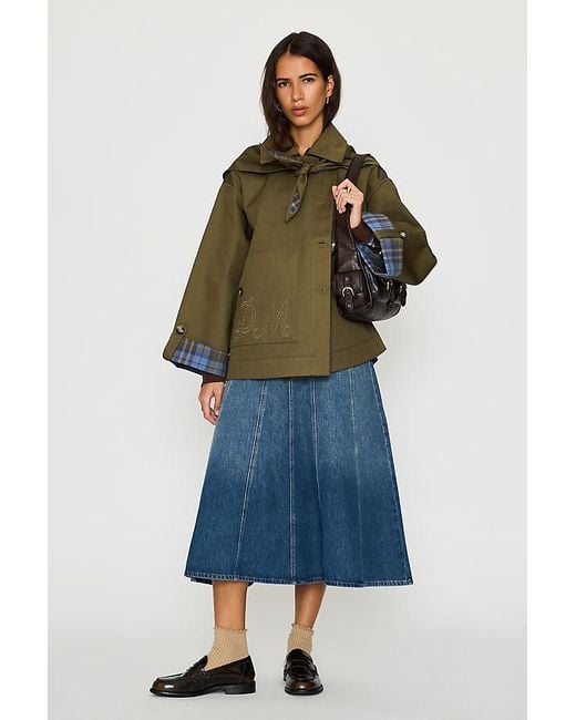 Damson Madder Blue Jerry Reversible Crop Trench Coat