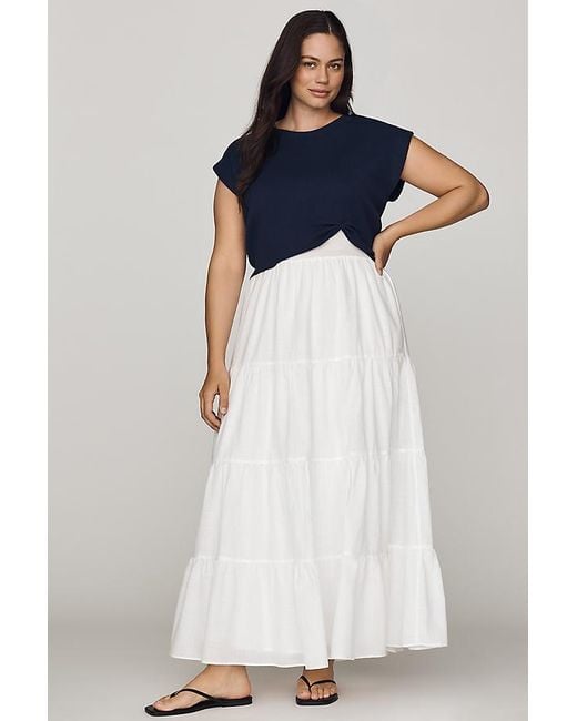 By Anthropologie Blue Gemini Twofer Midi Dress