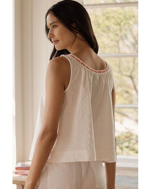 Damson Madder Natural Elodie Cotton Button-Front Cami Top