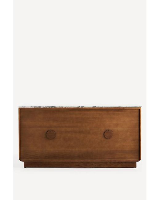 Anthropologie Green Brentley Rectangular Marble Top Sideboard