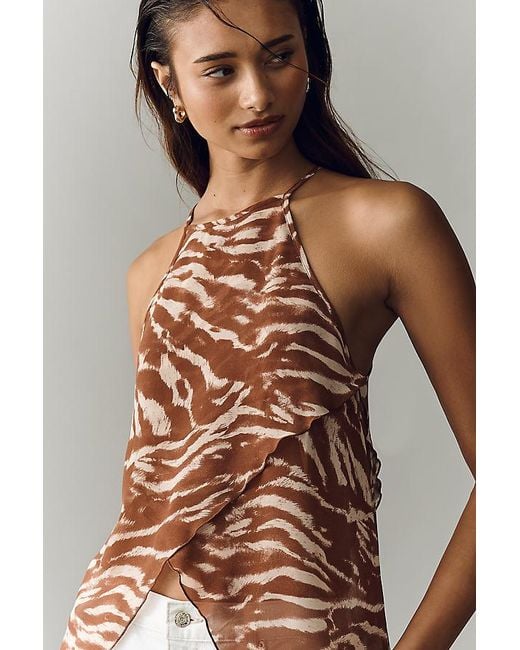 Mare Mare Brown Sheer Halter Tunic