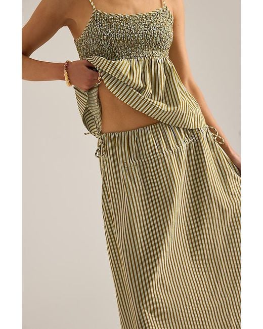 Damson Madder Natural Caspia Stripe Midi Skirt