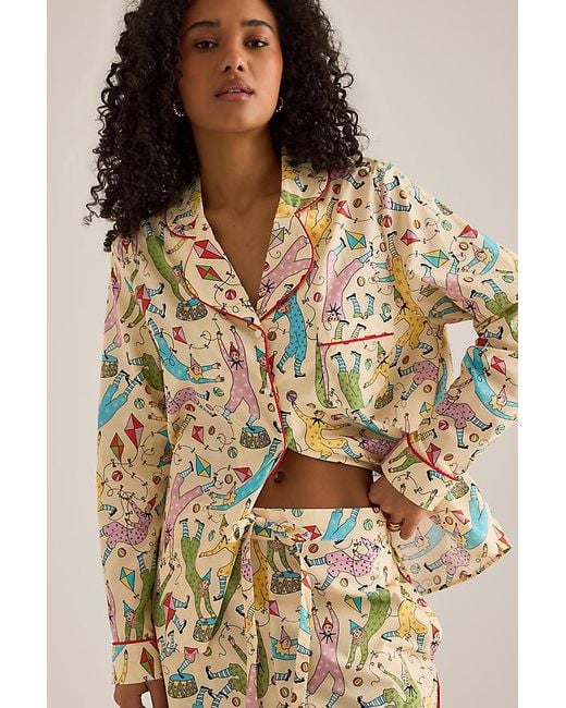 Karen Mabon Natural Clown Print Long Pyjama Set