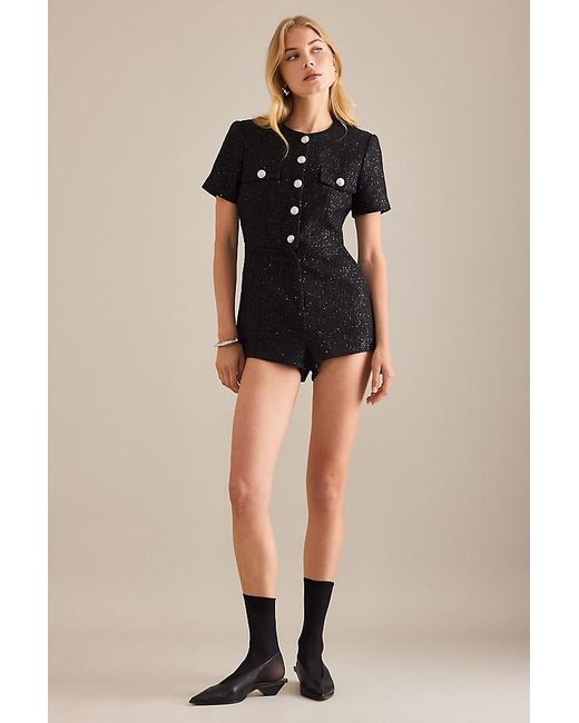 Bardot Black Estelle Boucle Playsuit