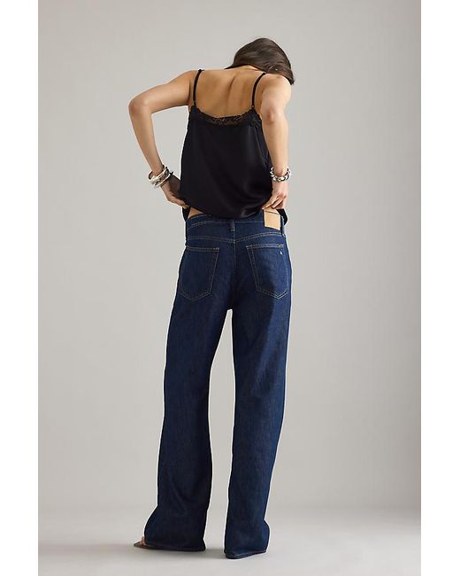 Rag & Bone Blue Logan Mid-Rise Wide-Leg Jeans