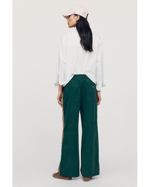 Maeve Green Brooklin Corduroy High-Rise Wide-Leg Trousers