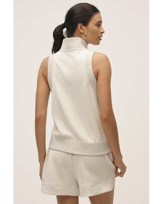 Daily Practice Natural Sleeveless Half-Zip Sweatshirt
