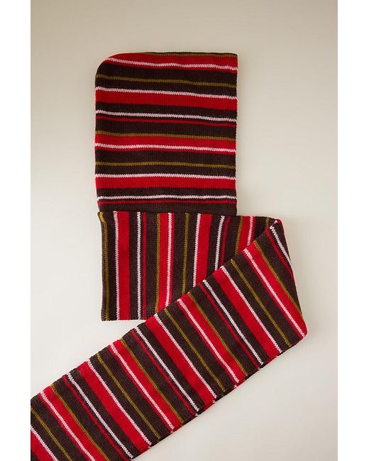 Damson Madder Red Stripe Hood Scarf