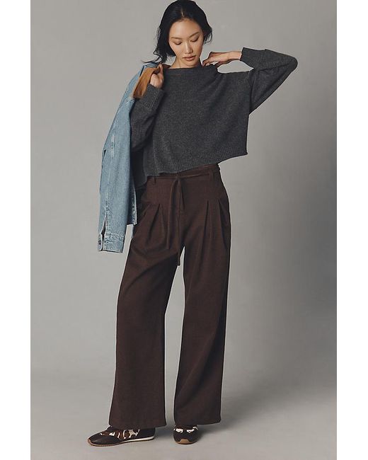 By Anthropologie Black The Goldie 100% Cashmere Long-Sleeve Crew-Neck Jumper