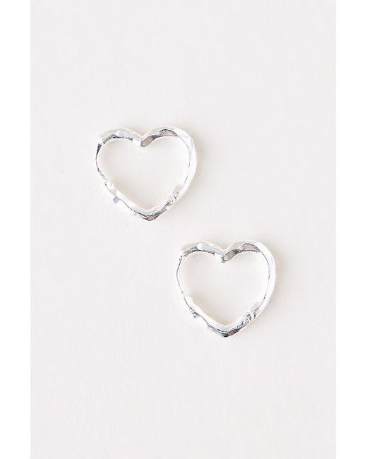 Enamel Copenhagen Natural Small Heart Hoop Earrings