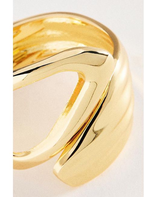By Anthropologie Metallic Textured Coil Cuff Bracelet