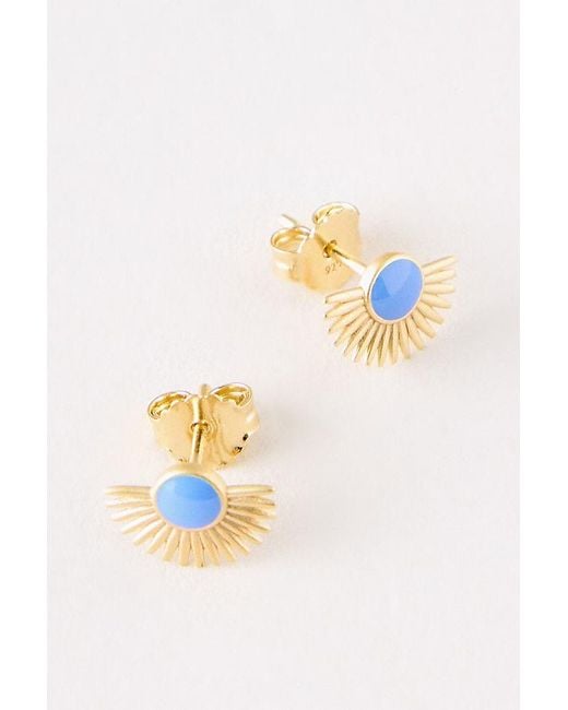 Enamel Copenhagen White Soleil Stud Earrings