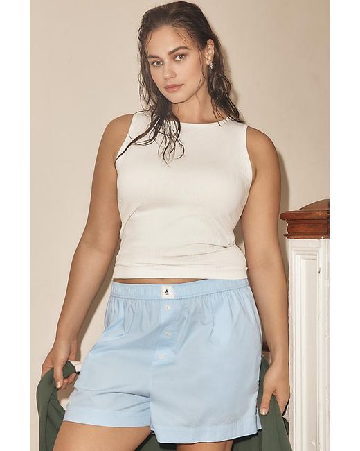 By Anthropologie White The Reegan Seamless Ribbed Cropped Tank Top