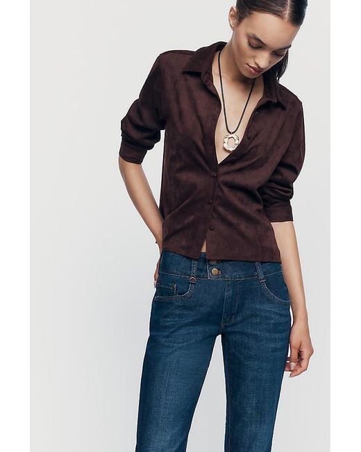 Pilcro Blue Low-Rise Bootcut Jeans