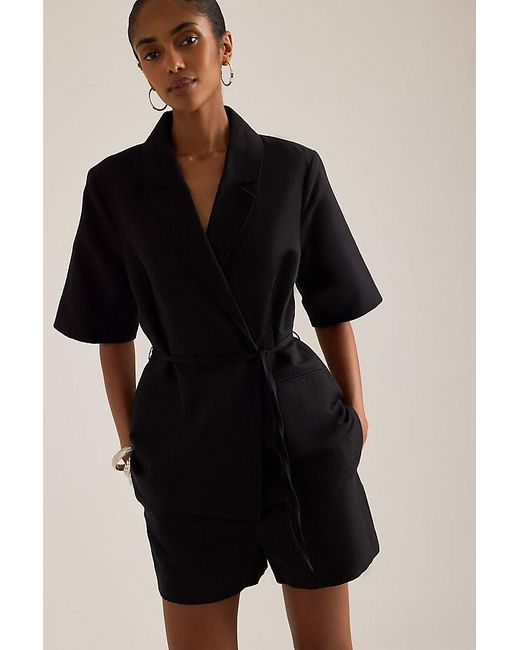ALIGNE Black Sandra Linen-Blend Shorts
