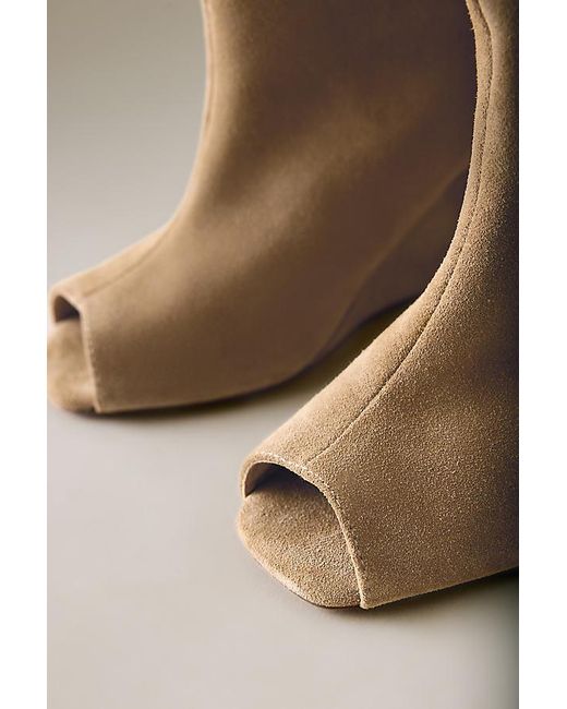 Silent D Green Kiki Peep-Toe Tall Boots