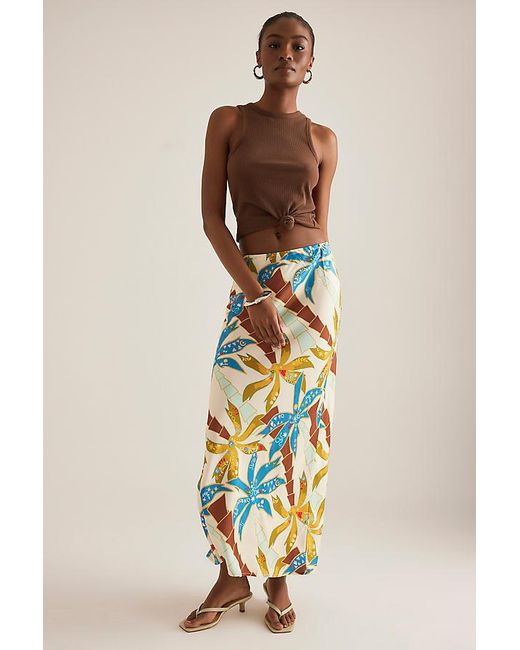 Never Fully Dressed Blue Palm Dorris Maxi Skirt