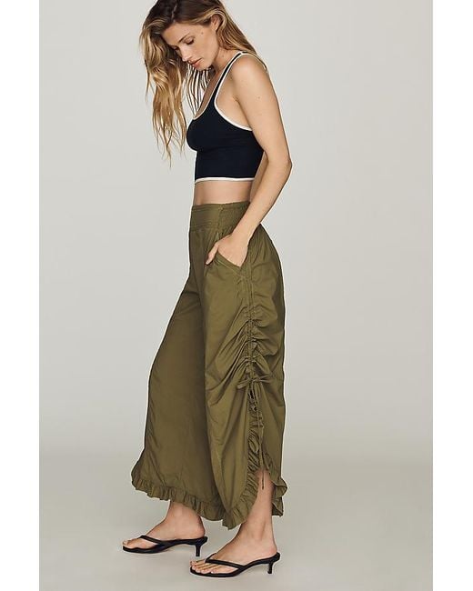Daily Practice Green Ruffle Trousers