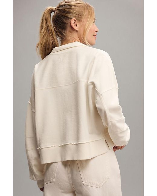 Pilcro Natural Seamed Eyelet Sweater