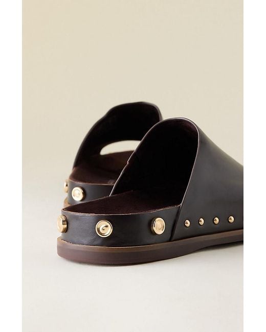 Kelsi Dagger Brooklyn Black Squish Stud Leather Slide Sandals
