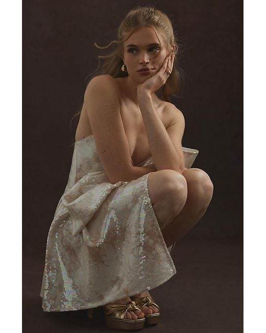 Bardot Brown Brydie Bow Sequin Mini Dress