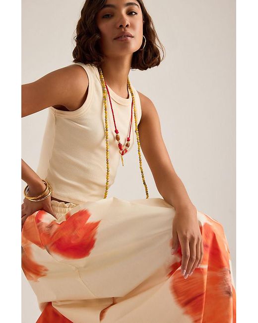 Never Fully Dressed White Blurred Floral Maxi Skirt