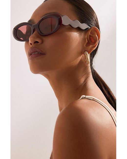 By Anthropologie Brown Bubble Oval Sunglasses
