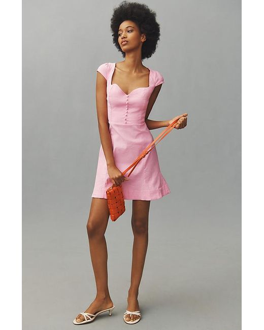 Maeve Pink The Cecily Fit & Flare Sweetheart Mini Dress By