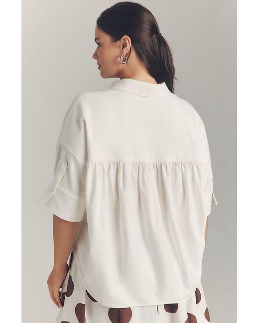 Maeve Natural The Mabel Boxy Oxford Shirt By