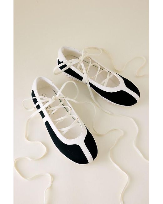 Matisse White Lace-Up Ballet Trainers