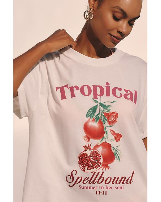 MALAI Pink Oversized Graphic T-Shirt