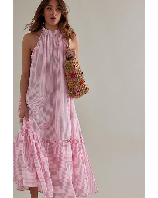 Dilli Grey Pink Dilly Grey Claudia Halter Maxi Dress