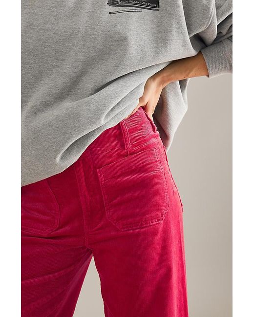 Maeve Red The Colette Cropped Wide-Leg Trousers By Corduroy Edition