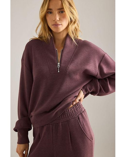 Varley Purple Davidson Half-Zip Sweatshirt