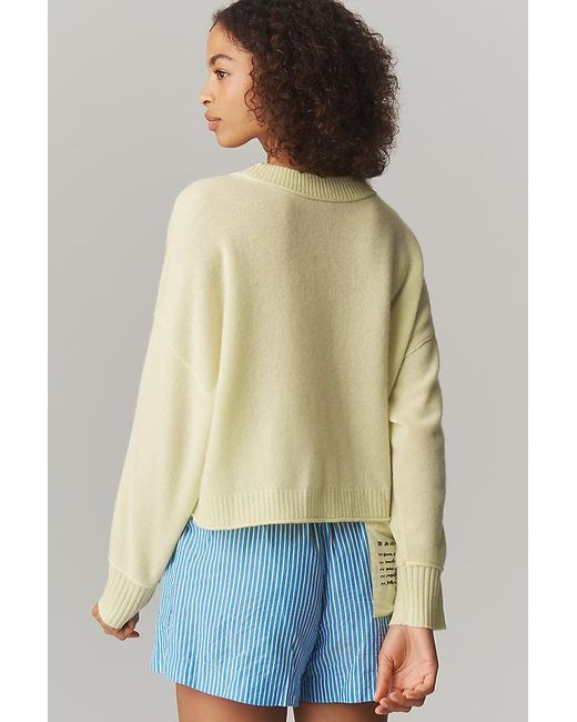 By Anthropologie Green The Goldie Cashmere Long-Sleeve Crew-Neck Jumper