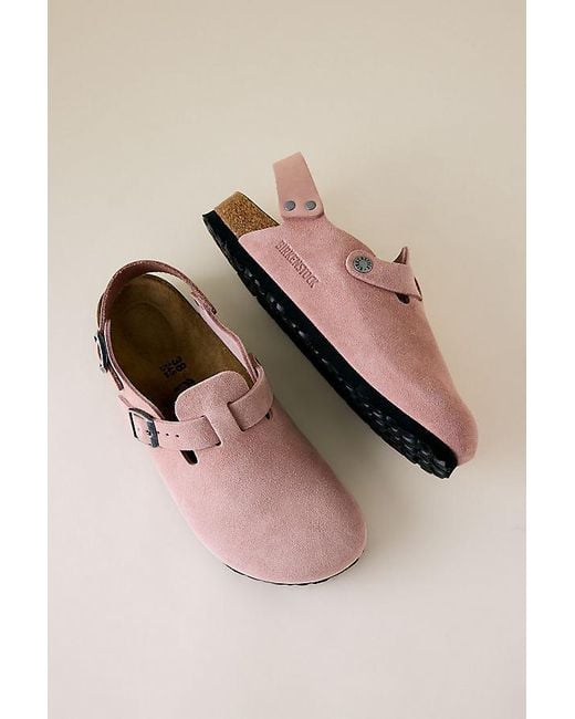 Birkenstock Natural Tokio Suede Clogs