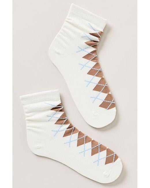By Anthropologie Natural Argyle Trouser Socks
