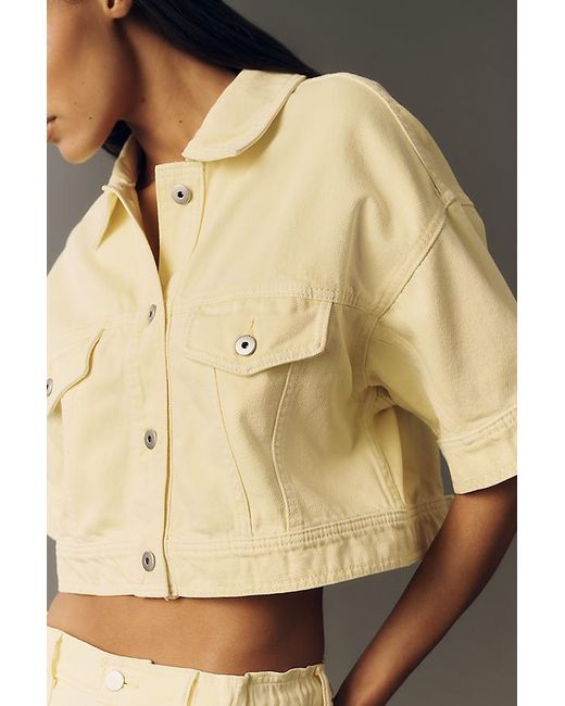 Pilcro Natural Regenerative Cotton Cropped Denim Jacket