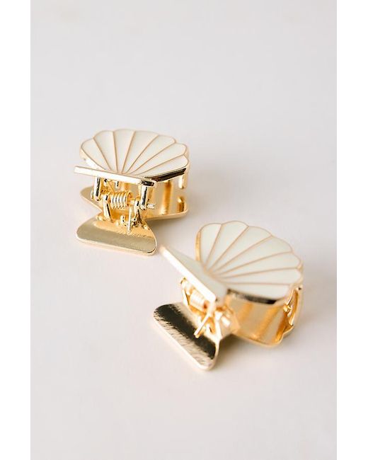 Kitsch Metallic Shell Metal Mini Claw Clips