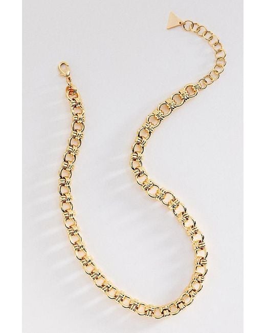 By Anthropologie Metallic Knotted Chunky Chain Necklace