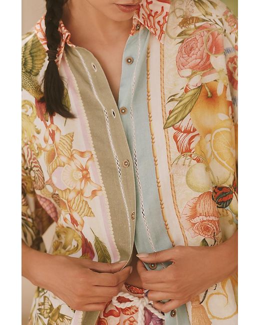 Emily Carter Natural X Celandine Printed Linen Shirt
